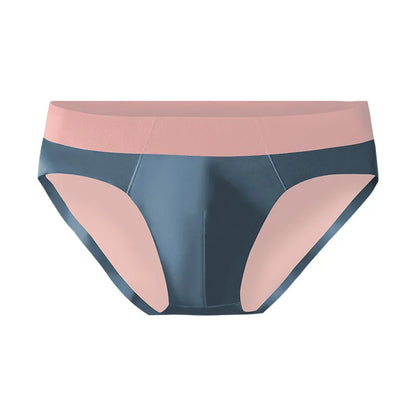Men's ice silk seamless underwear men breathable briefs summer thin boys sports low waist sexy short shorts head