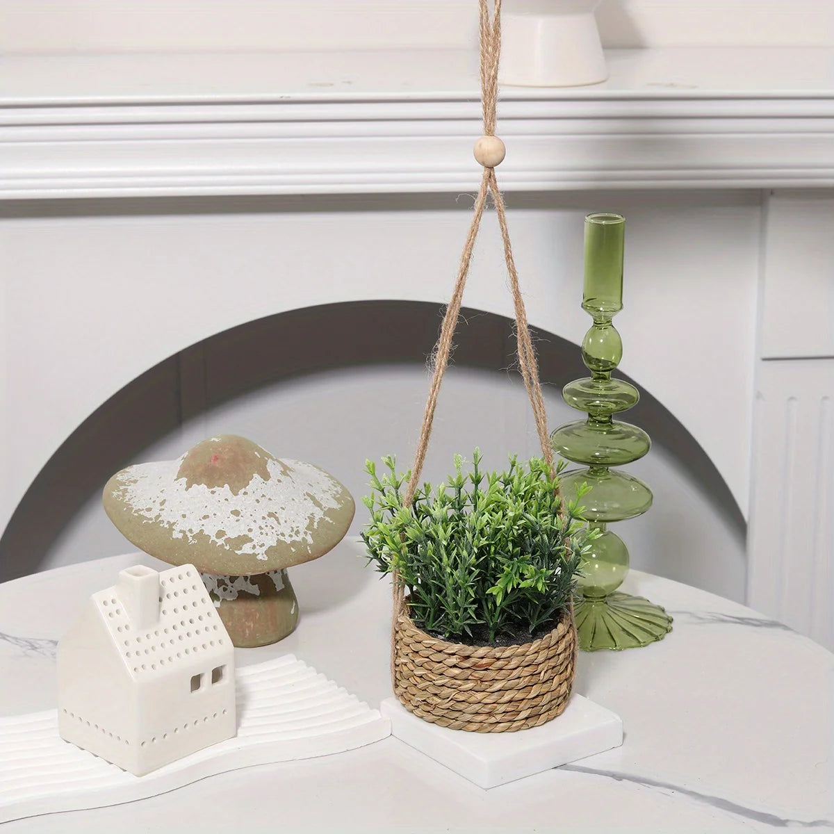 XIYA FLOWER Green Artificial Plants Eucalyptus Grass Woven Rosemary Potted Plants Grass Mound 40cm PE Material Home Decoration