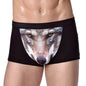Men 3D Printed Boxer Shorts Wolf Eagle Head Pattern Mid Waist Flat Angle Underpants Soft Modal Knitted Breathable Underwear