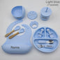 11Pcs Silicone Feeding Sets For Baby Personalized Name Children's Tableware Suction Cup Plates Bowl Spoon Feeding Cups BPA Free