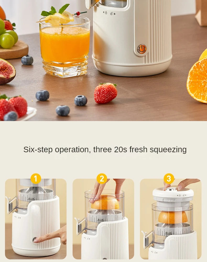Rechargeable Electric Citrus Juicer Orange Juice Machine Extra Large Caliber Residue Separation