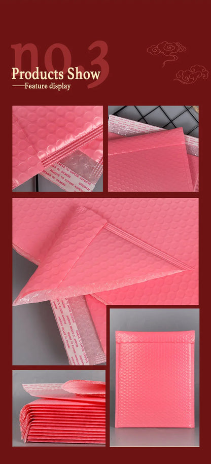 20pcs Bubble Mailers Pink Poly Bubble Mailer Self Seal Padded Envelopes