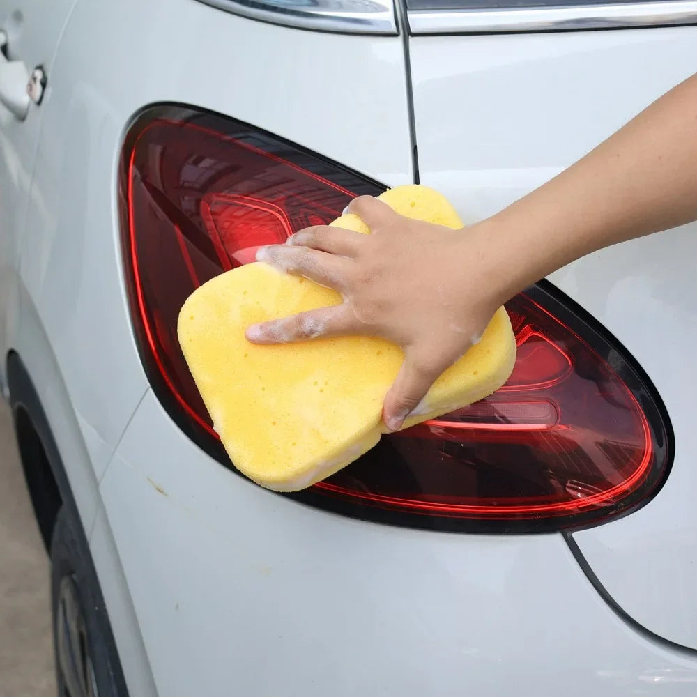 Large Car Wash Sponge Multi-Purpose High-Density Yellow Honeycomb Sponge Block for Automotive Detailing Waxing Seam Cleaning