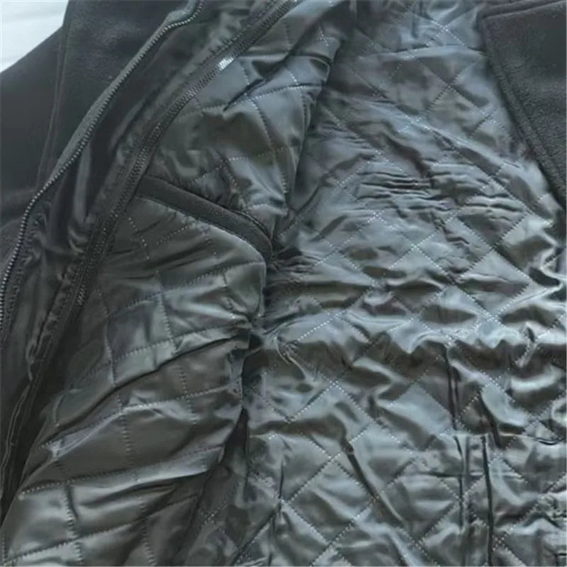Autumn Winter Double Collar Woolen Coats Men Thick Business Casual Wool Blends Trench Coat Male Solid Turn Down Collar Outerwear
