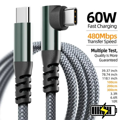 LAIHONEN 1PC USB C Cable 1M 2M 3M 10FT USB C Data Transfer 60W PD Fast Charging Cable for iPhone 15 15Plus 15Pro Max