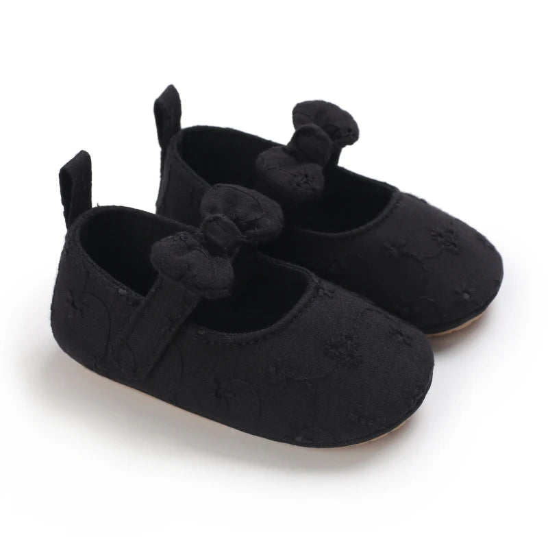 2025Black Fashion Newborn Party Princess Shoes  Boys And Girls' First Step Walking Shoes Rubber Soled Anti Slip Baby Shoes 0-18M