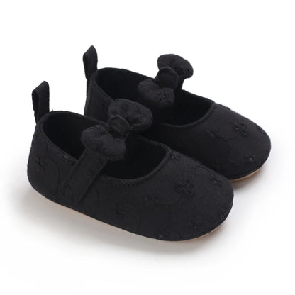 2025Black Fashion Newborn Party Princess Shoes  Boys And Girls' First Step Walking Shoes Rubber Soled Anti Slip Baby Shoes 0-18M