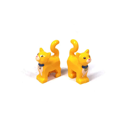 MOC Small Particle Building Blocks Zoo Scene Series Models of Animals Cats Plants and Palm Trees Along with Accessories and Toys
