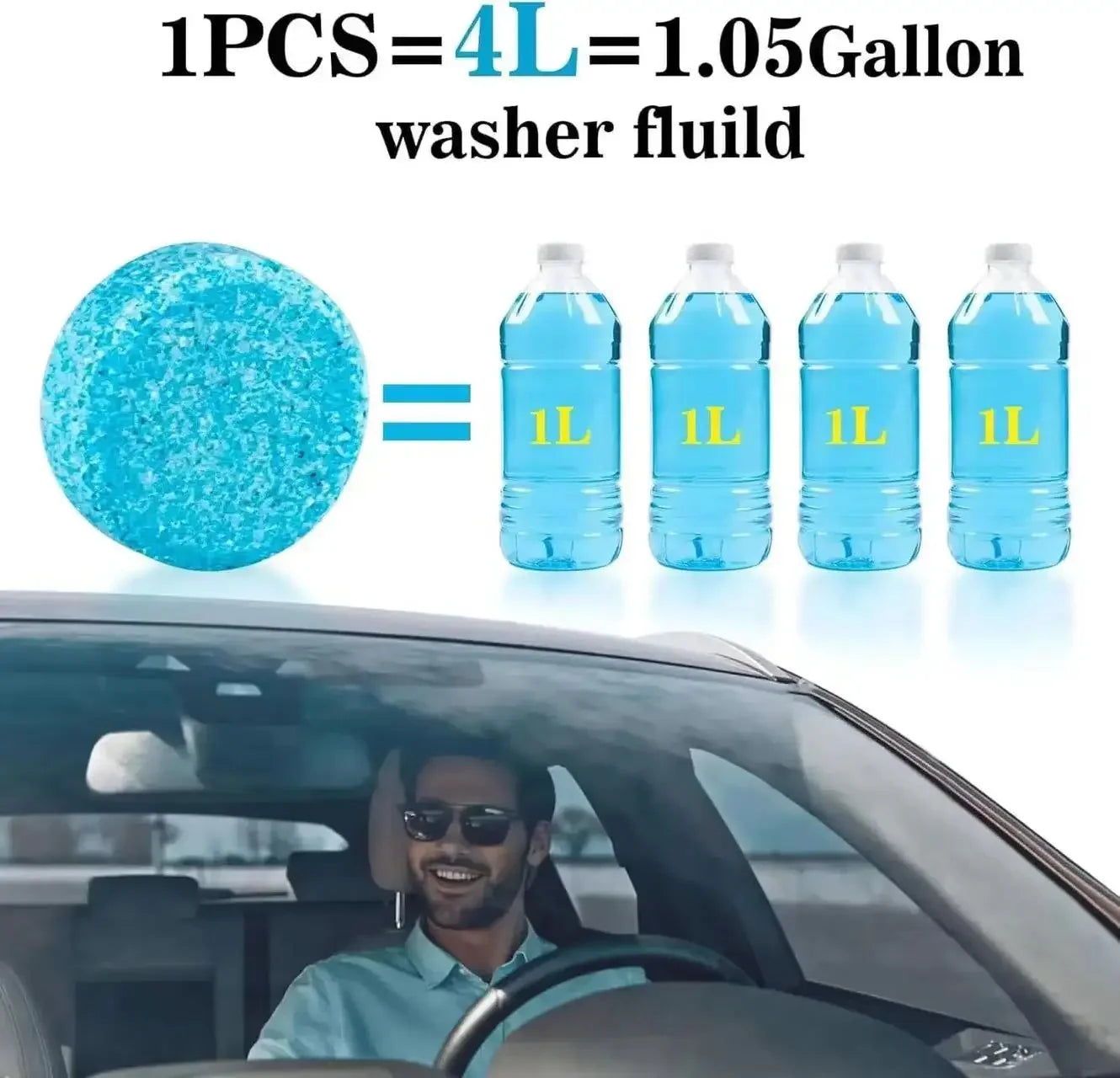 ISGTDRM Solid Cleaner Car Windscreen Cleaner Effervescent Tablet Auto Wiper Glass Solid Cleaning Concentrated Tablets Detergent