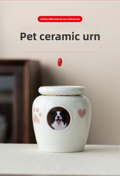 Moisture-Proof Sealed Pet Urn for Ashes - Custom Engraved Memorial Keepsake for Small Dogs and Cats, Forever in Heart
