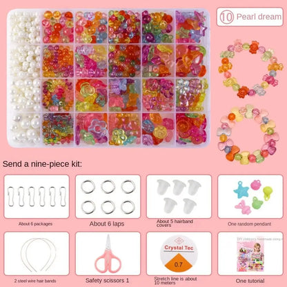 Arts Crafts DIY Handmade Beaded Kit DIY Handmade DIY Making Beads Kit Colorful Kawaii Kit for Make Bracelets Beads Girl Gift