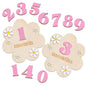 HUA HUA Wooden Baby Monthly Milestone Cards Flowers Double Sides Number Month Girls Boys Newborn Photography Props Accessories