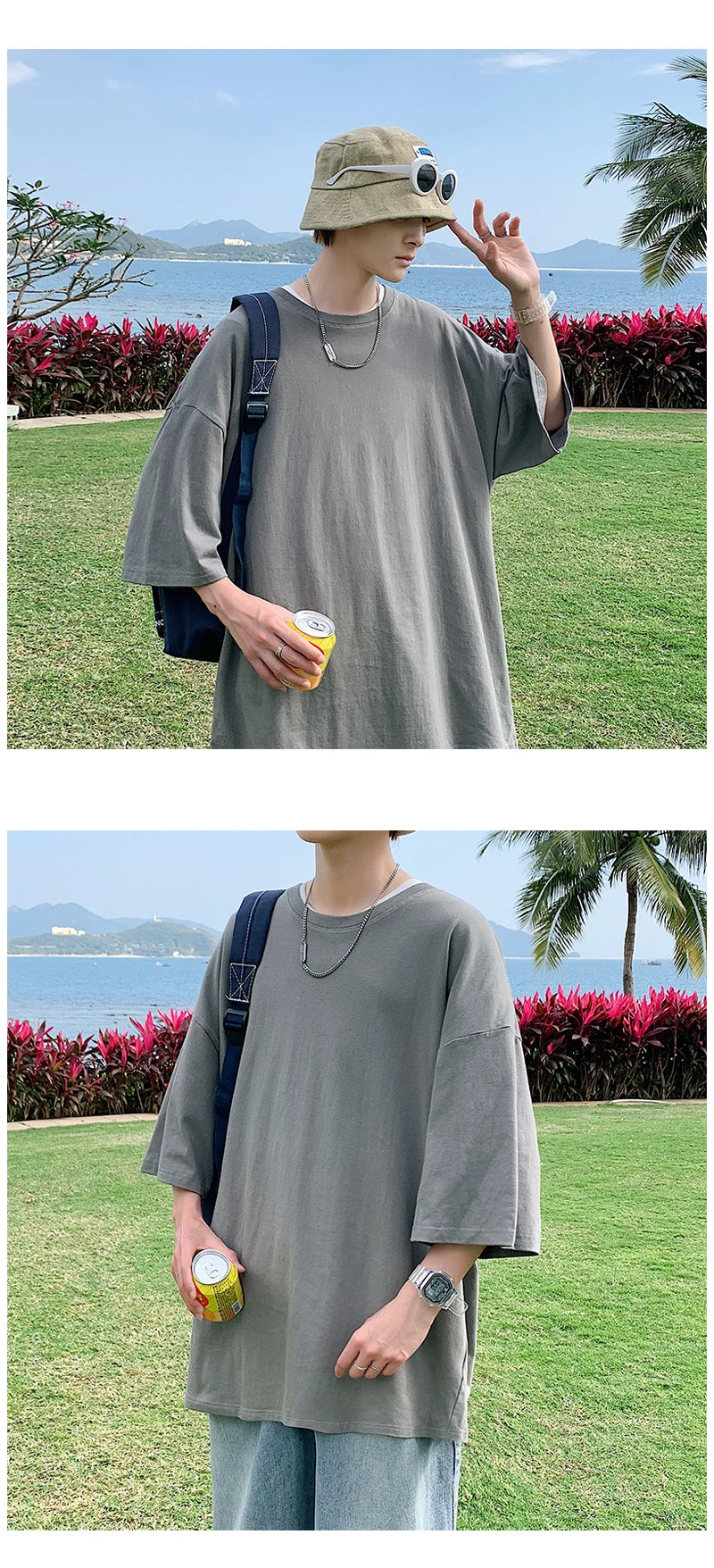Oversized Summer Short Sleeve Men's T Shirt New Fashion Solid Loose O-Neck T Shirts Mens Cotton Hip Hop Streetwear Top Tees 5XL
