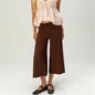 Women Fold Over Waist Gaucho Pants Low Rise Cropped Wide Leg Capri Pants Summer Foldover Culottes Yoga Pants Pajama Bottoms