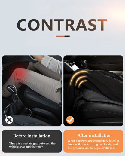 Ergonomic PU Leather Car Seat Cushion with Lumbar & leg Support Ventilated Design Storage Pockets Universal Fit for Most Cars