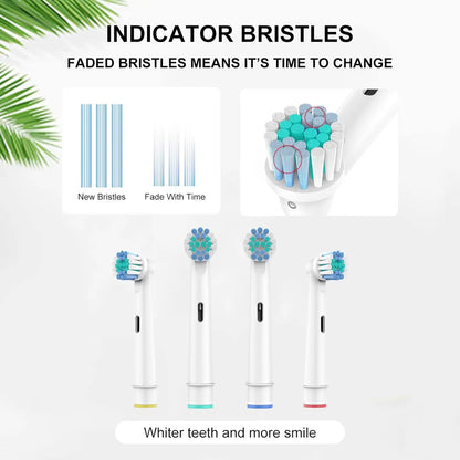 For Oral-B Dupont Bristle Electric Toothbrush Heads Whiten Teeth Daily Clean Soft Care Teeth Function D100 D25 D30 4/8/16pcs