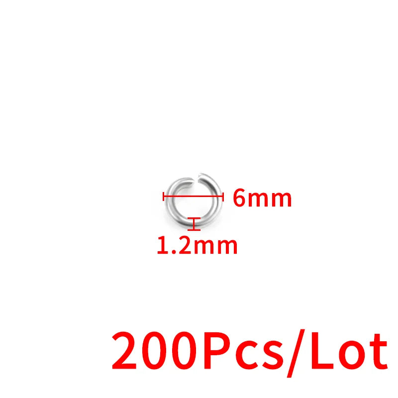 1.2mmThickness Open Jump Rings Width 6mm~12mm Stainless Steel Jewerly Making Supplies Accessorie DIY Necklace Connector Findings