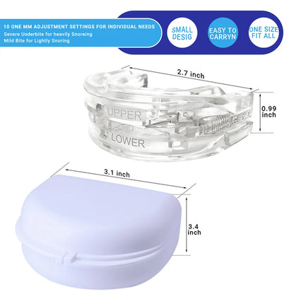 Anti-Snoring Mouth Guard, Adjustable Mouthpiece - Night Time Teeth Mouthguard & Sleeping Bite Guard for Bruxism and Stop Snoring