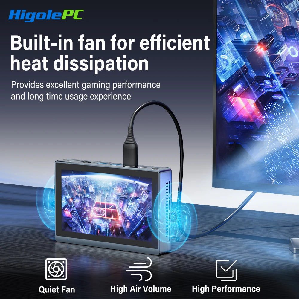 Higole Gole 2 Pro 5.5'' Mini PC Intel N5095 Windows 11 WiFi5 8/16 128/256G 2500mAh Screen Tablet Laptop Desktop PC Mini Computer