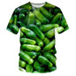 Fashionable New Fun Fresh Fruit Pattern Printed Men's T-shirt Summer Popular Harajuku Personalized Round Neck Comfortable Short
