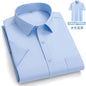 New Anti-Wrinkle Men Shirts Short Sleeves Dress Shirts For Men Slim Fit Camisa Social Business Blouse Pocket White Shirt S-7XL