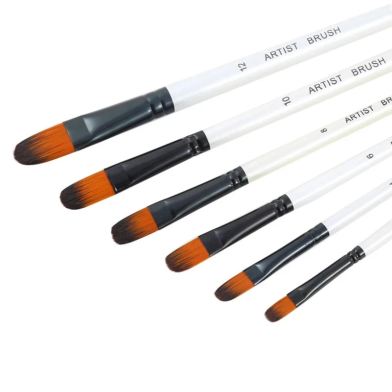 BOMEIJIA Paint Brushes Set Round Flat Angle Filbert Arylic Watercolor Oil Gouache Brush