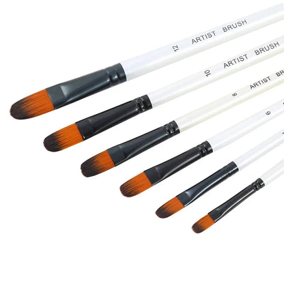 BOMEIJIA Paint Brushes Set Round Flat Angle Filbert Arylic Watercolor Oil Gouache Brush