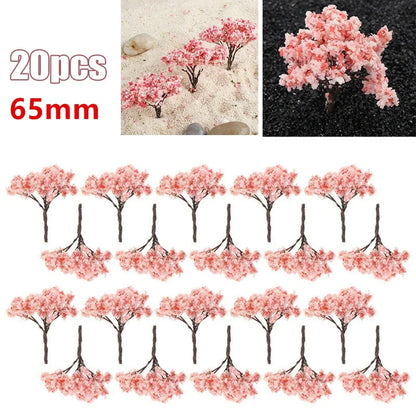 20/70pcs Plastic Model Train Artificial Miniature Tree Scenery Railroad Decoration Building Landscape Accessories Toys for Kids