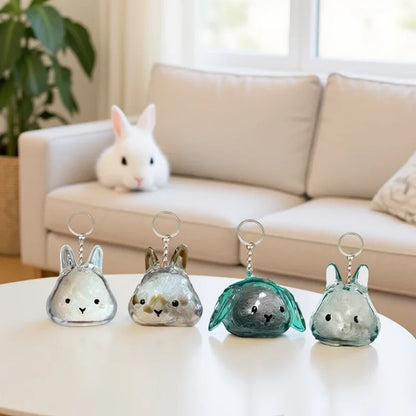 Rabbit Hair Storage Box Pendant Keychain Pet Hair Keepsake Box Pet Memorial Collection Box Bag Pendant DIY Decoration Gift
