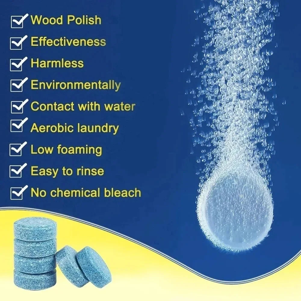 ISGTDRM Solid Cleaner Car Windscreen Cleaner Effervescent Tablet Auto Wiper Glass Solid Cleaning Concentrated Tablets Detergent