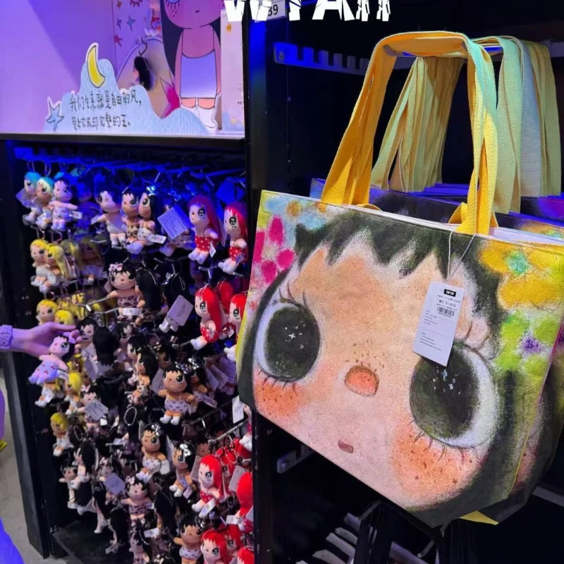 Brand Portrait Print Tote Bag Large Capacity Top-handle Shopper Bag Fashion Pvc Kraft Paper Shoulderbag Waterproof Pouch Storage