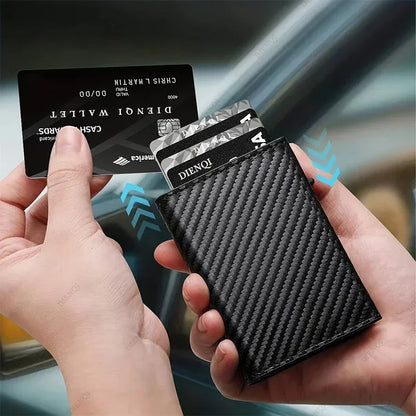 Rfid Wallet Credit Card Holder Luxury Business ID Holder Card Slim Pop Up Metal Minimalist Purse Smart Money Bags with Zipper