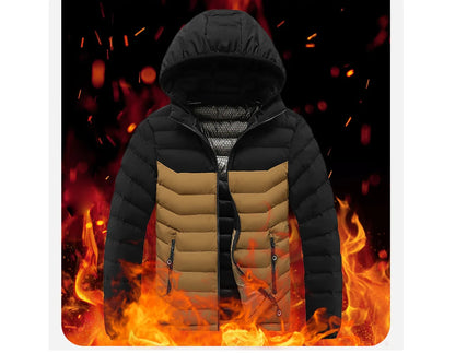 Winter Men's Bomber Padded Jacket Casual Men Cotton Thicken Warm Hooded Parkas Coats Male Thermal Windbreaker Jackets Clothing