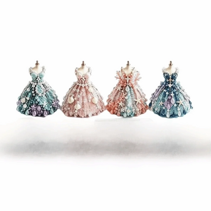 3D Design Beaded Dress Kit Tiny Beads Dress Shape Bead Weaving Kit Creative Craft Cute Design DIY Bead Craft Kit Gift Giving