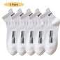 5 Pairs Cotton Sock for Men Sport Breathable Soft Letter Fashion Sneakers High Elastic Middle Tube Stocking Towel Sox Summer