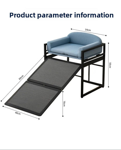 Foldable Pet Ramp for Dogs Cats Non Slip Steps Stairs Ladder for Small Large Senior Pets to Climb Bed Sofa