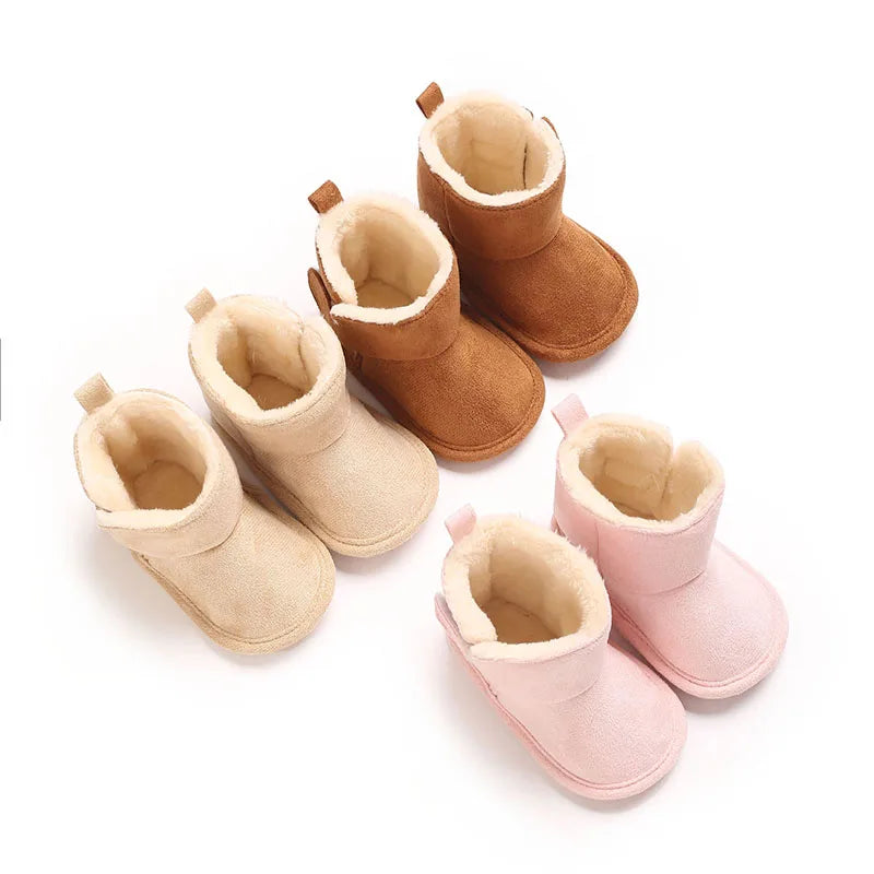 New Baby Boots For Winter Warmth 0-18M Newborn Baby Velcro Soft Sole Anti Slip Front Shoes Baby Shoes Warm Snow Boots