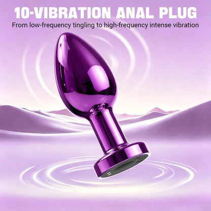Anal Plug Vibrator APP Remote Control 10 Powerful Vibrations Prostate Massager with Flashing Light Base Adult Sex Toy for Couple
