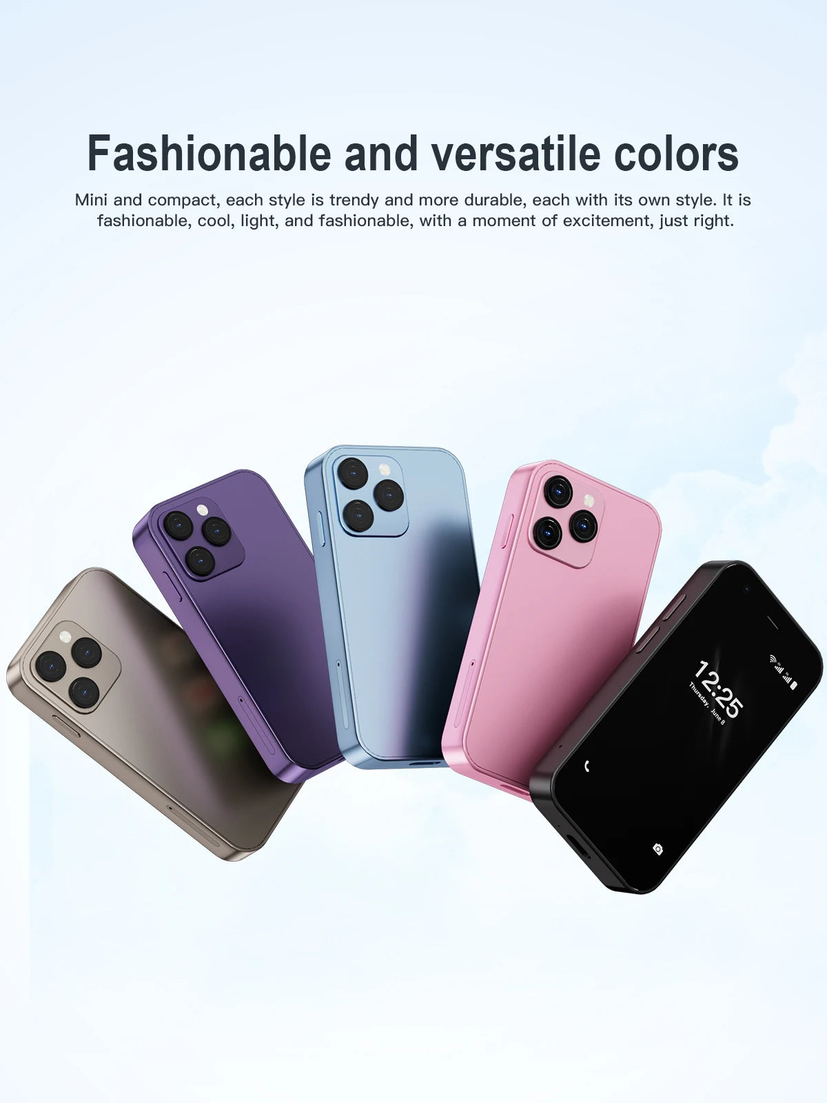 SERVO 15SE Mini Pocket Smartphone 3G WCDMA Dual SIM Android System 3.0" Display 2GB+16GB WiFi Hotspot GPS Face Unlock Bluetooth Play Store Type-C Camera Flashlight Small Palm Mobile Phones
