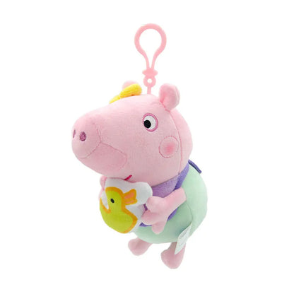 16-19CM Genuine Peppa Pig Bundle pocket 8 Friends Daddy Mammy Peppa George Plush Bahs Stuffed Dolls Pajamas Peppa Kids Gift