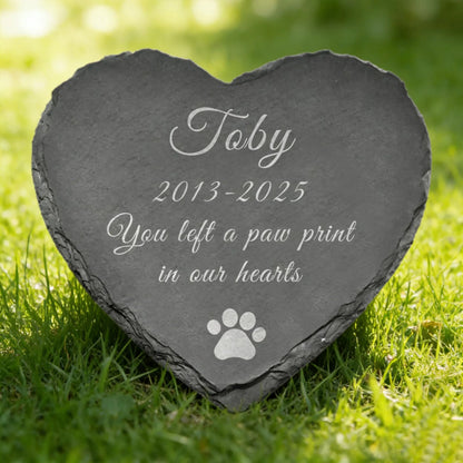 Pet Memorial Photo Slate Custom Heart Picture Stone Dog Cat Memory Stone Home Garden Decoration Gift Keepsake for Pet Lovers