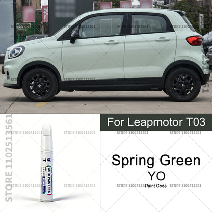 For Leapmotor T03 Car Paint Repair Pen Touch Up Scratch Remover DIY Auto Accessories Blue C02 Yellow Green YO Grey Light White
