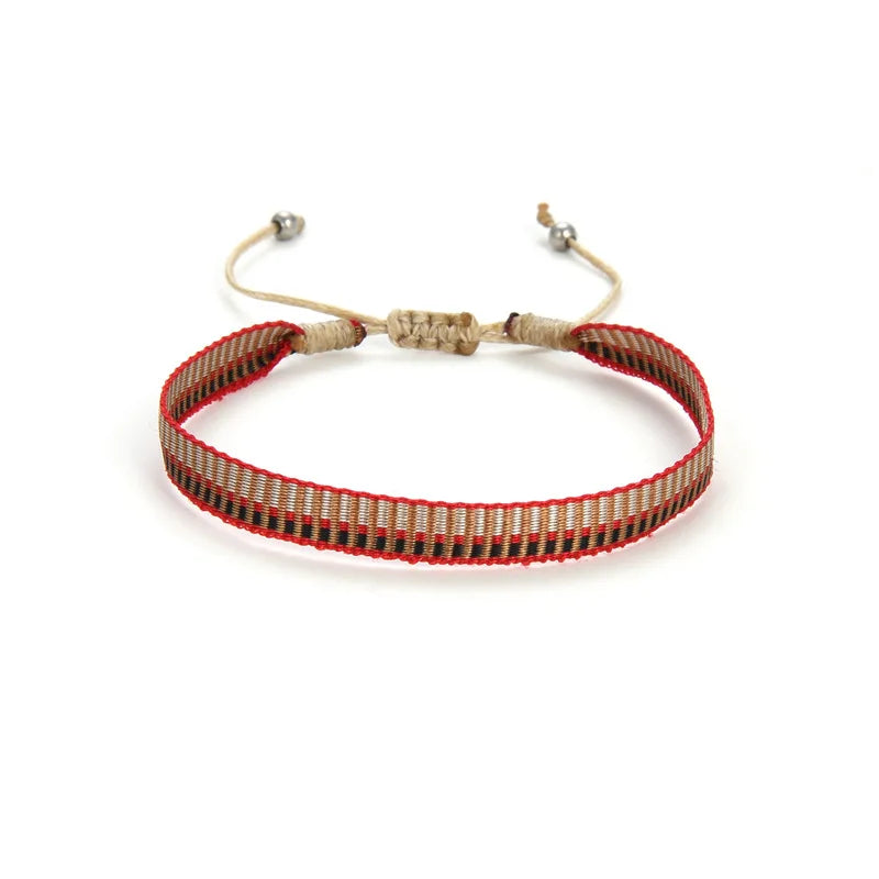 KKBEAD Wholesale Handwoven Bracelet Colombia Cloth Braided Wristband Bracelets for Women Men Gift Hippie Boho Friendship Jewelry