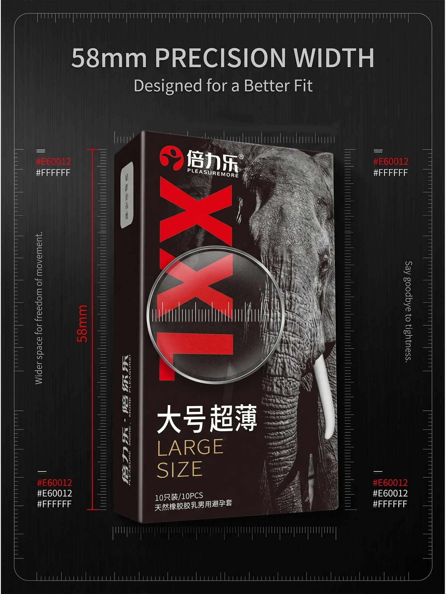 XXL Size Condoms  58mm Width Men Latex Condom Safe Contraception Protection Adult Sex Products Intimate Care
