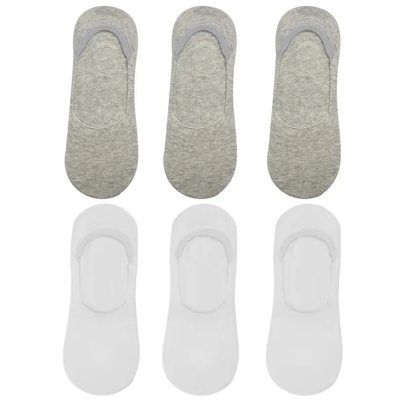 6 Pairs/Lot Men's Bamboo Breathable Invisible Socks Low Cut Casual Cotton Boat Non-Slip No Show High Quality Sock