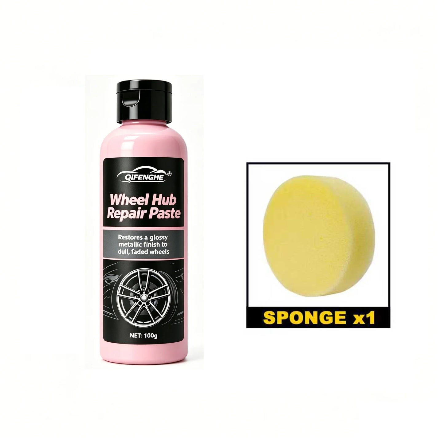 Wheel Hub Repair Paste, Professional Car Alloy Wheel Scratch Remover, Rust & Oxidation Cleaner, Auto Rim Refurbish Shine Restore