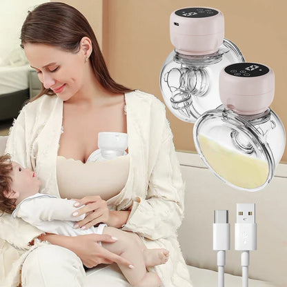 Wearable Electric Breast Pump Painless Double-Sided, Fully Automatic, Hands-Free Breast Collector for Breastfeeding Accessories