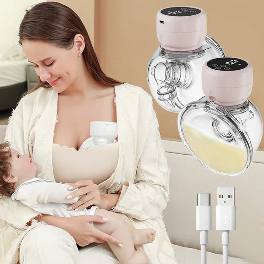 Wearable Electric Breast Pump Painless Double-Sided, Fully Automatic, Hands-Free Breast Collector for Breastfeeding Accessories