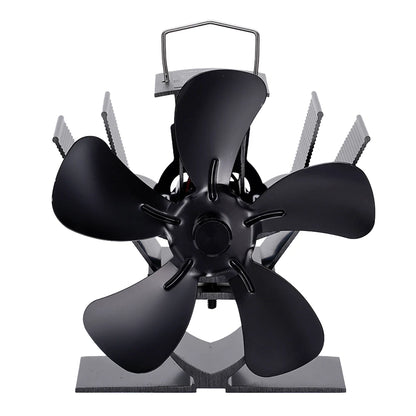 Mini Stove Fan Heat Powered Fireplace Fan Log Wood Burner Eco-fan Quiet 5 Blade Fireplace Fan Home Winter Warm Heat Distribution