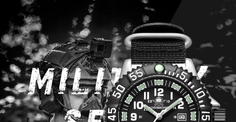 Addies Dive Men Fashion Casual Watch Calendar Display 50m Waterproof Tube Luminous Watch Black Dial Rotating Bezel Quartz Watch